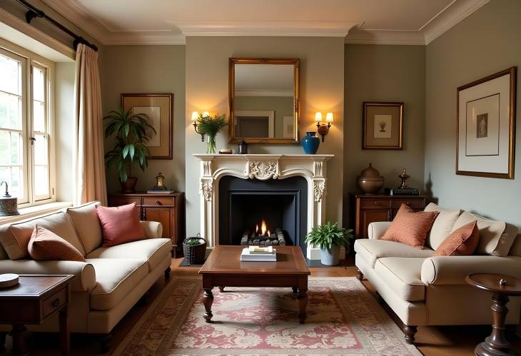 Vintage Living Room Antique Furniture and Cozy Design